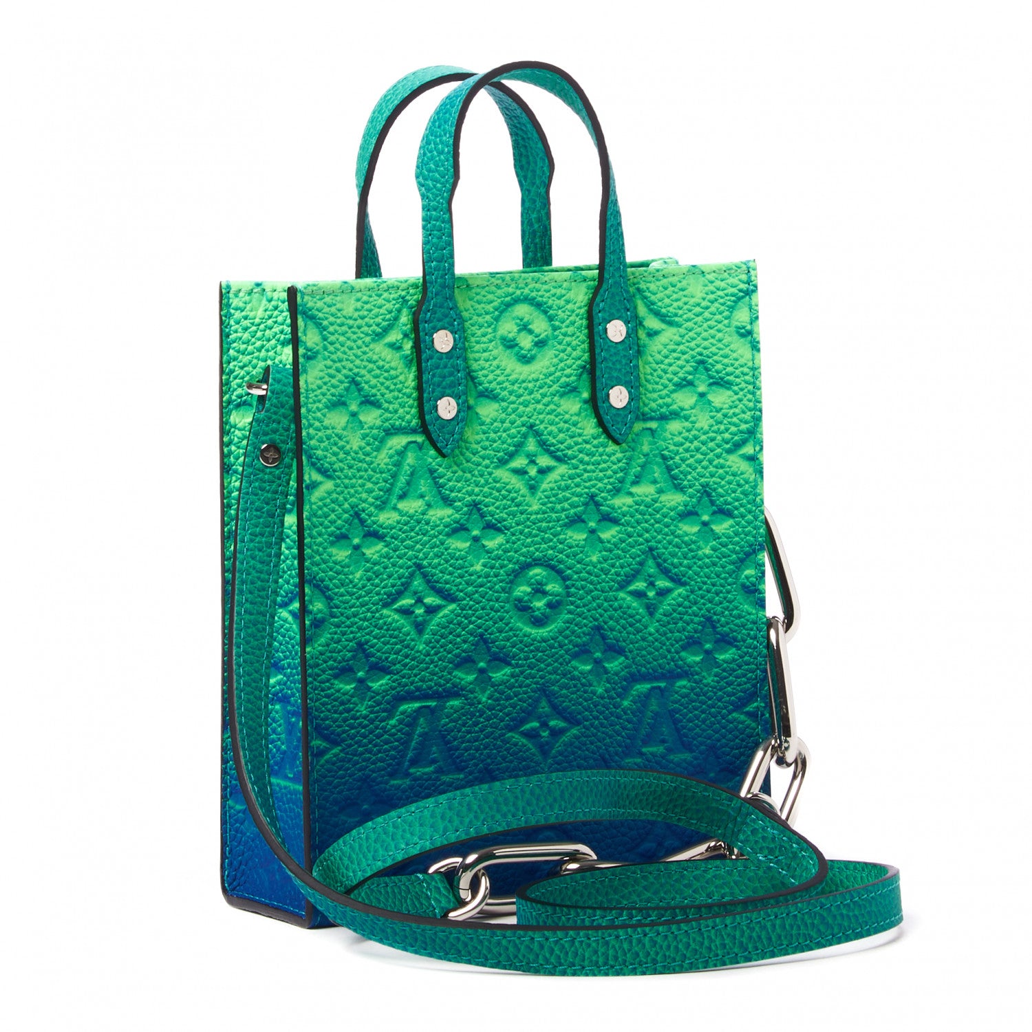 Louis Vuitton Taurillon Illusion Sac Plat XS Bleu Vert 2 of 7
