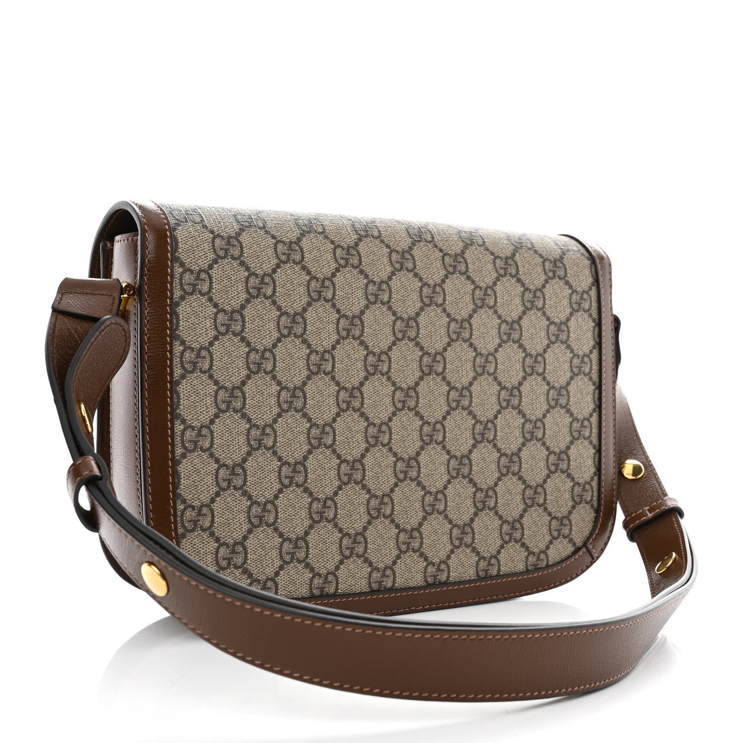 Gucci GG Supreme Monogram Horsebit 1955 Shoulder Bag Beige Brown Sugar 3 of 8