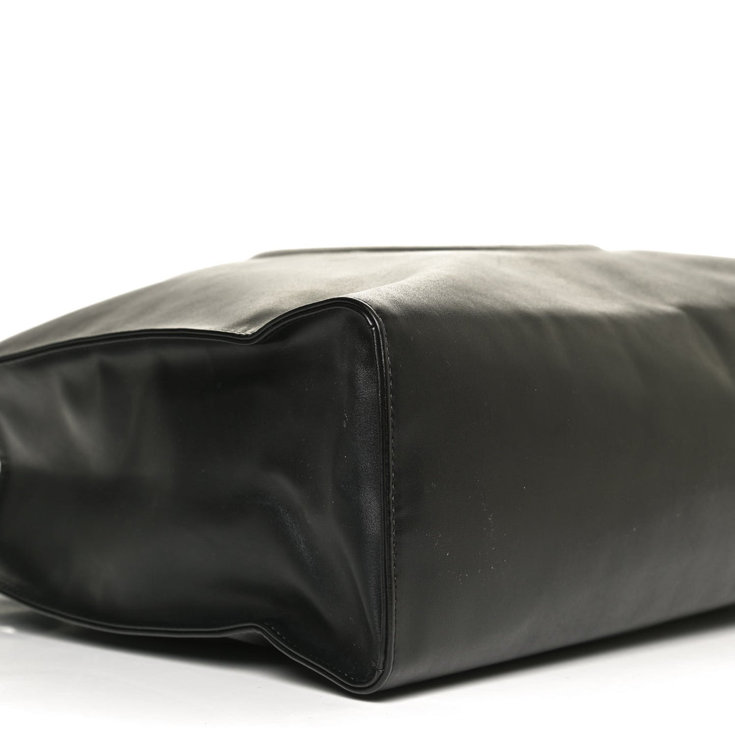 Vegan Leather Medium Shopping Bag Black