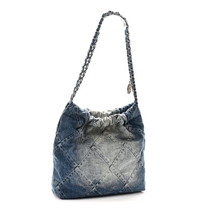 Chanel Denim Quilted Small Chanel 22 Blue 4 of 11