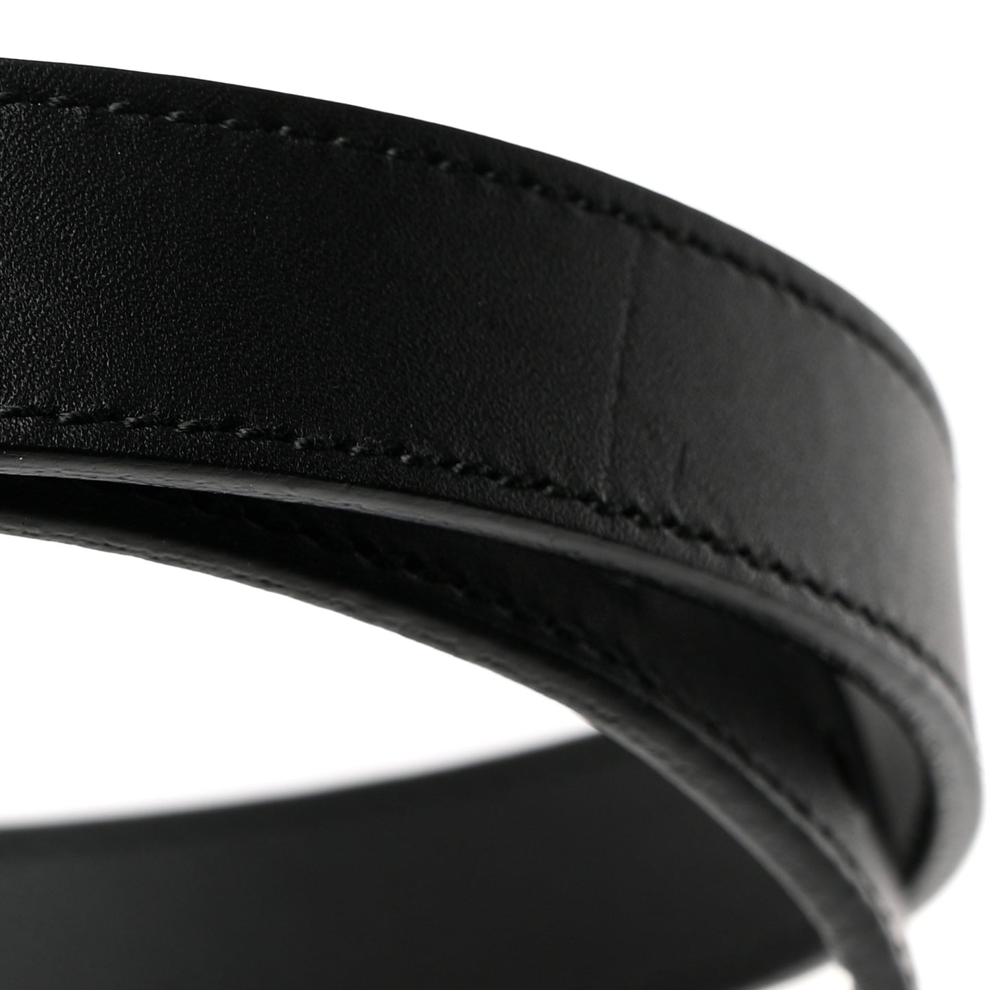 Calfskin Pearl Double G 20mm Belt 85 34 Black Cream