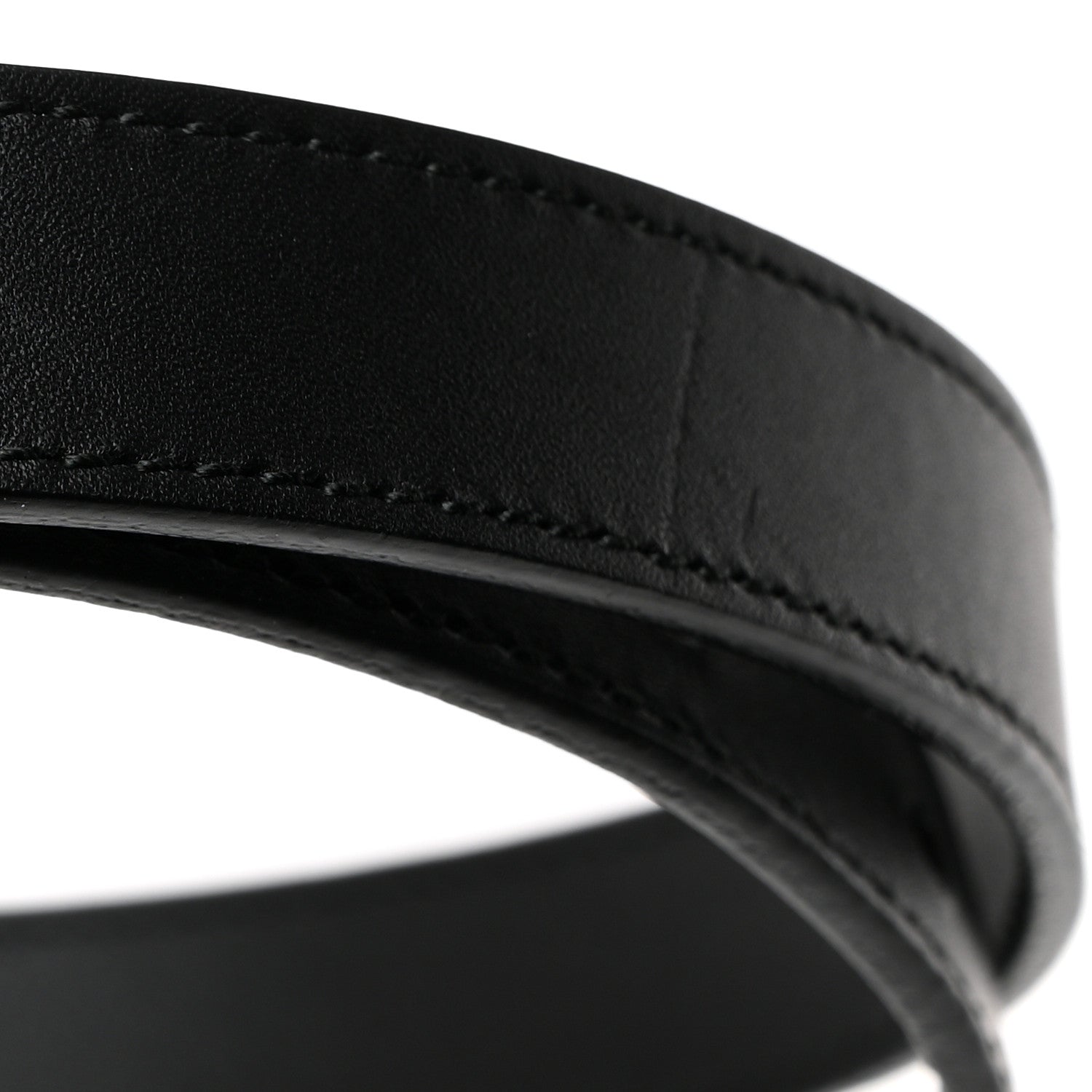 Gucci Calfskin Pearl Double G 20mm Belt 85 34 Black Cream 5 of 8