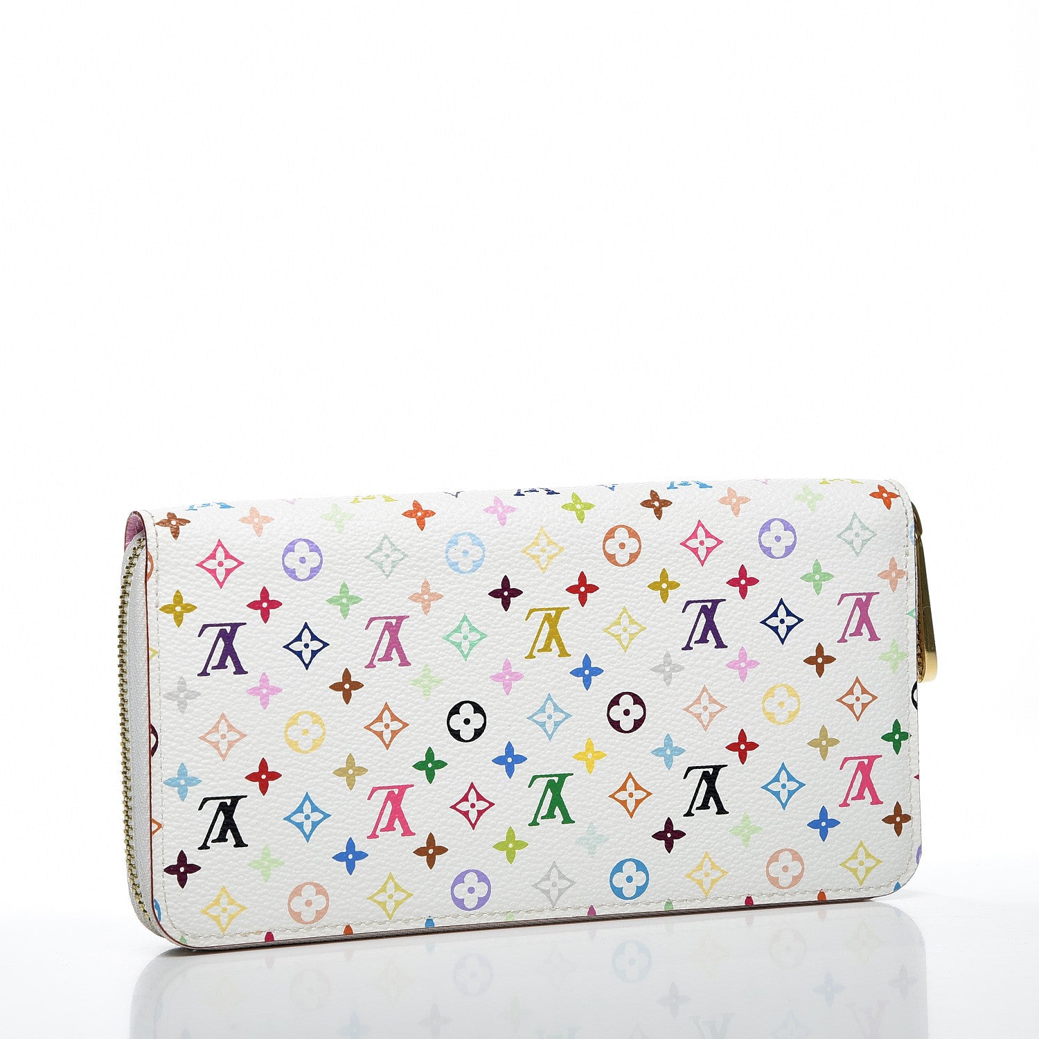 Louis Vuitton Monogram Multicolor Zippy Wallet White Litchi 2 of 9