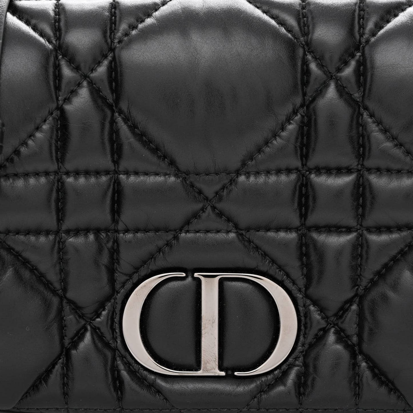 Calfskin Macrocannage Mini Caro Bag Black