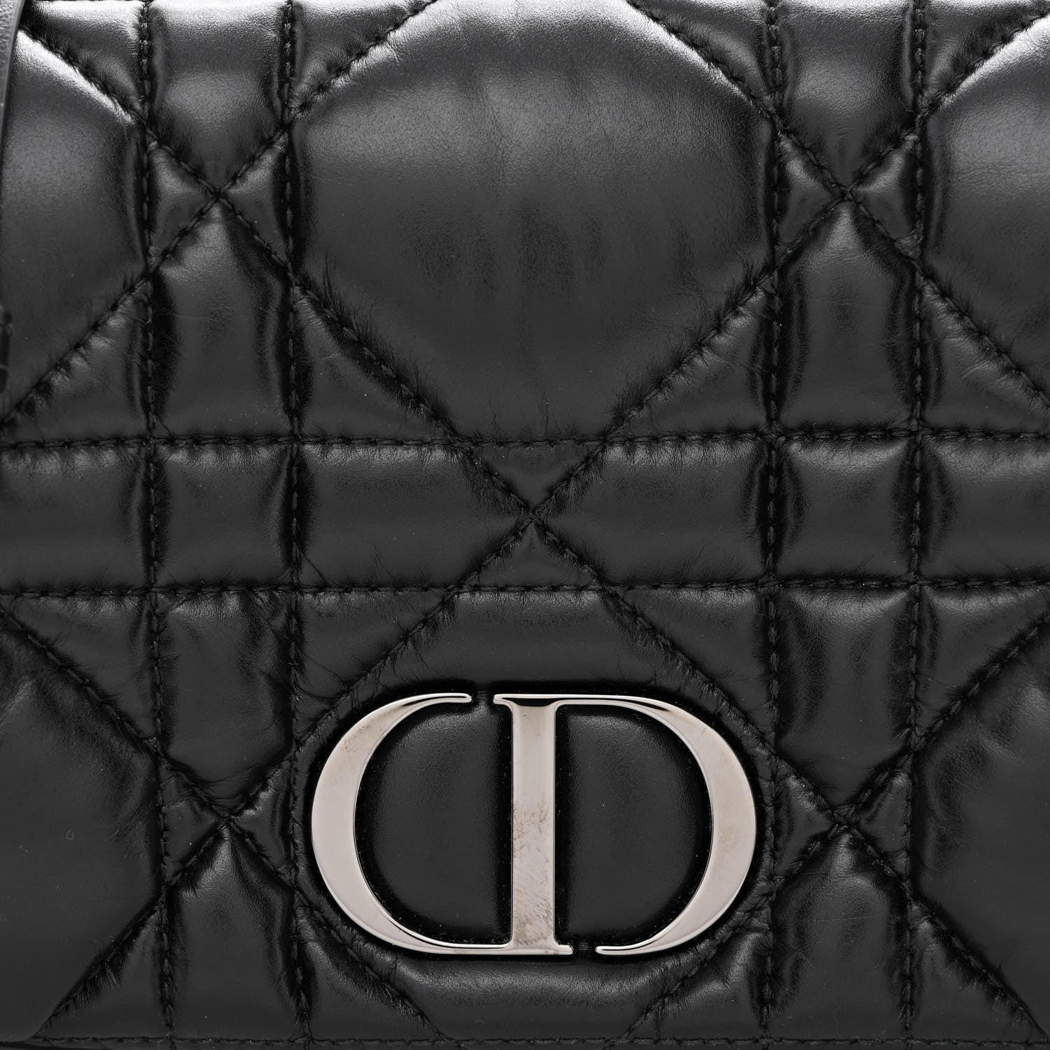 Christian Dior Calfskin Macrocannage Mini Caro Bag Black 9 of 11