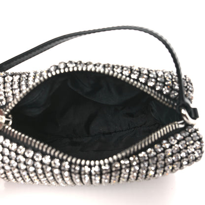 Alexander Wang ALEXANDER WANG Mesh Crystal Rhinestone Mini Heiress Pouch Black Silver 5 of 9
