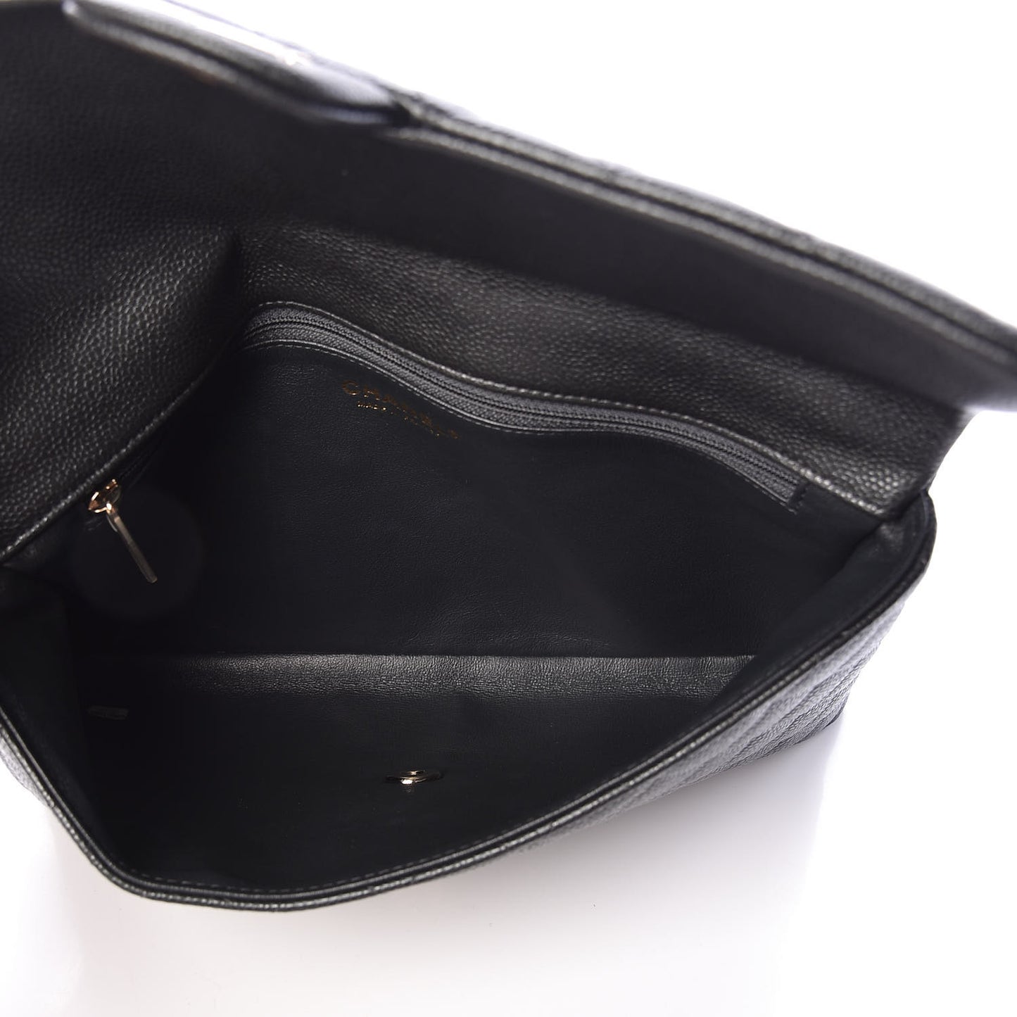 Caviar Quilted Clutch Dark Grey
