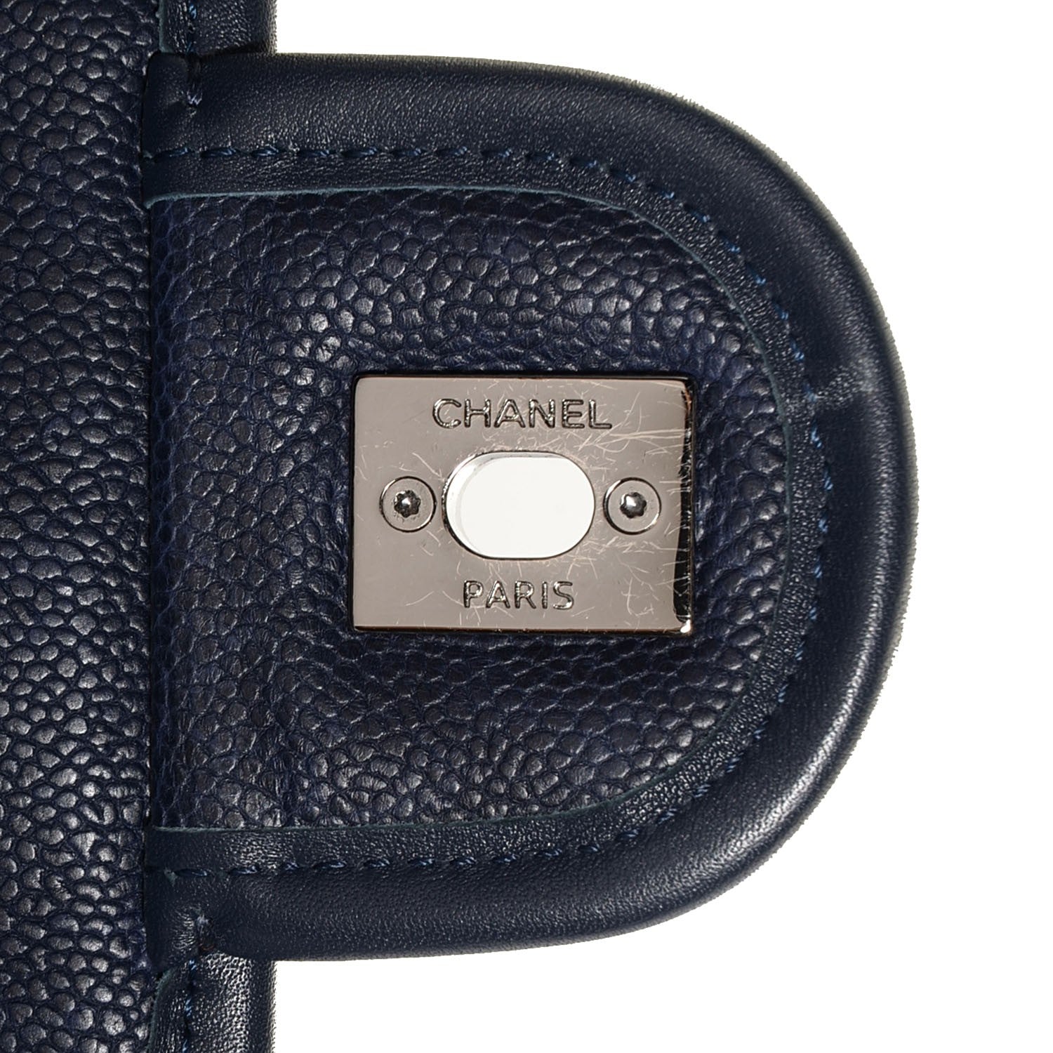 Chanel Caviar Quilted French Riviera Large Flap Navy Blue 9 of 9