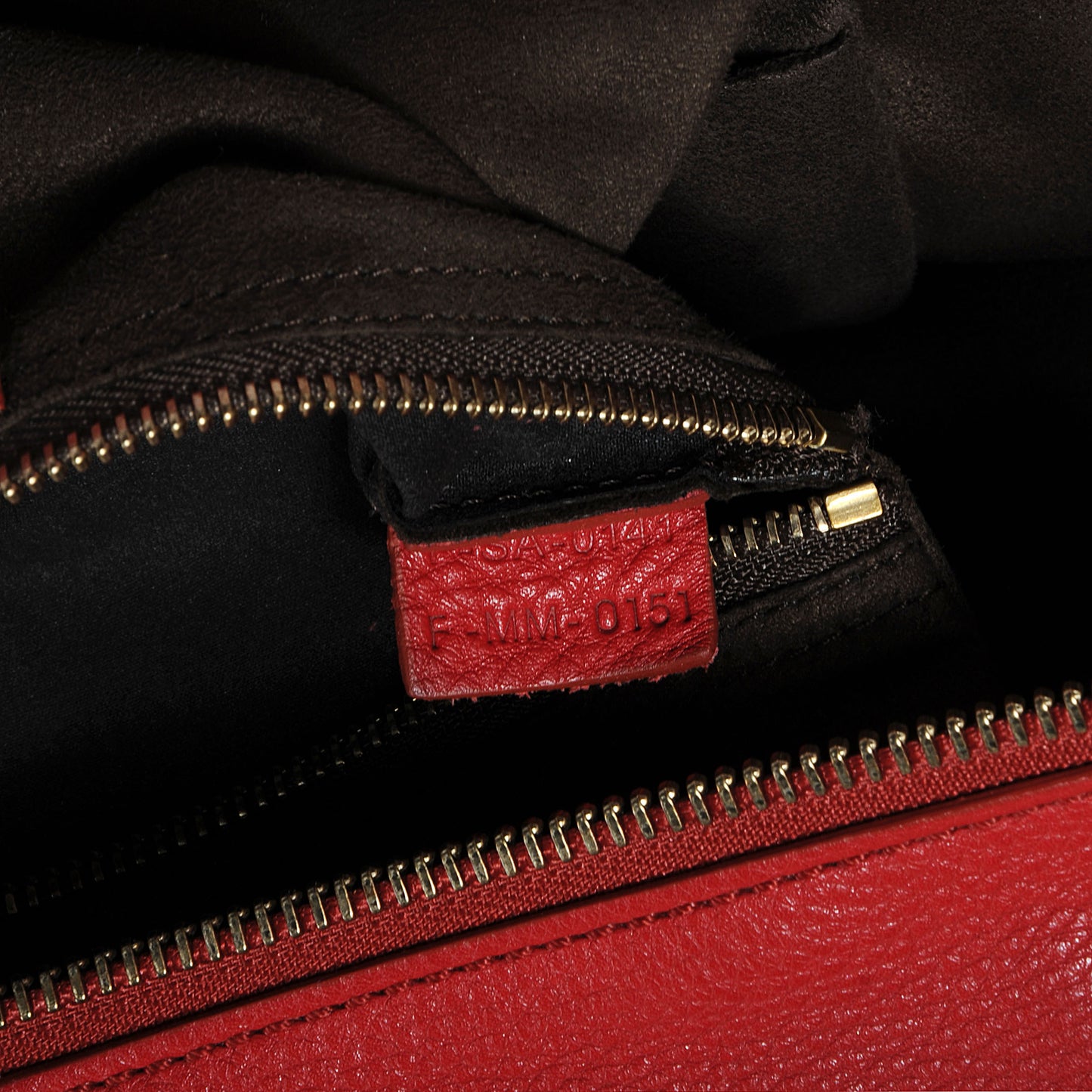 Pebbled Leather Mini Luggage Bag Red