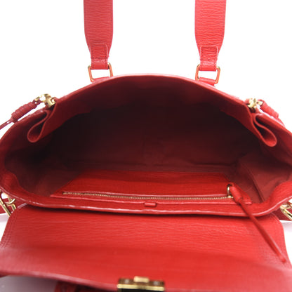 3.1 Phillip Lim 3.1 Textured Calfskin Medium Pashli Satchel Red 5 of 15