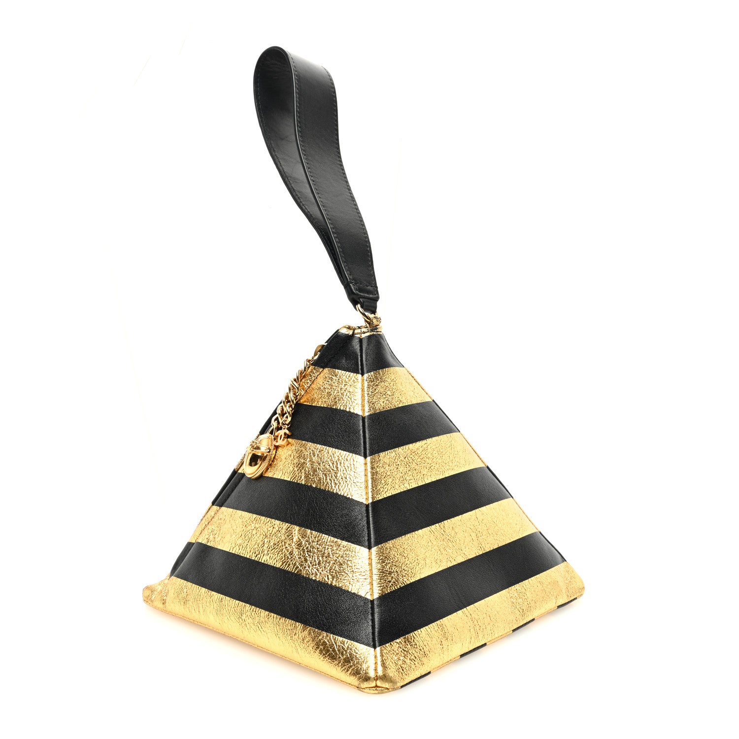 Chanel Metallic Lambskin CC Kheops Pyramid Bag Gold Black 3 of 7