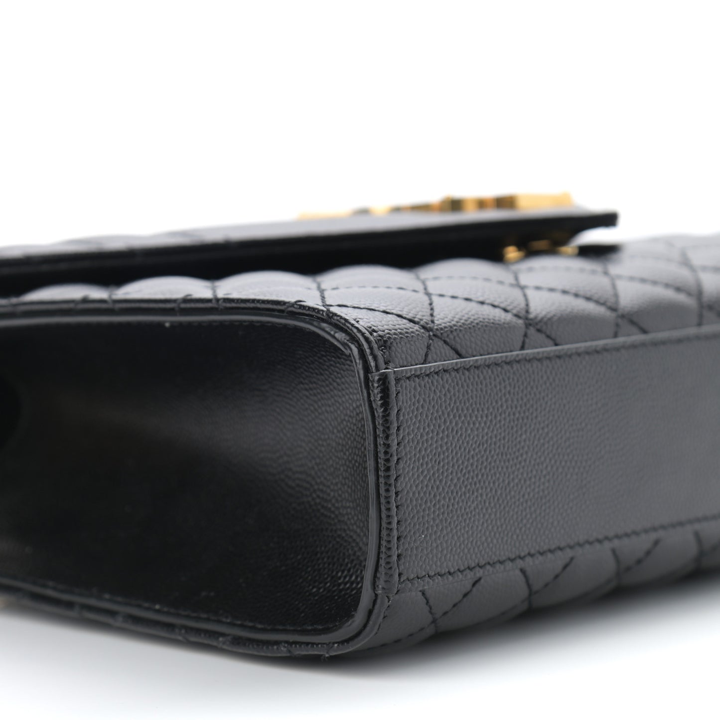 Grain De Poudre Textured Mixed Matelasse Triquilt Medium Monogram Satchel Black