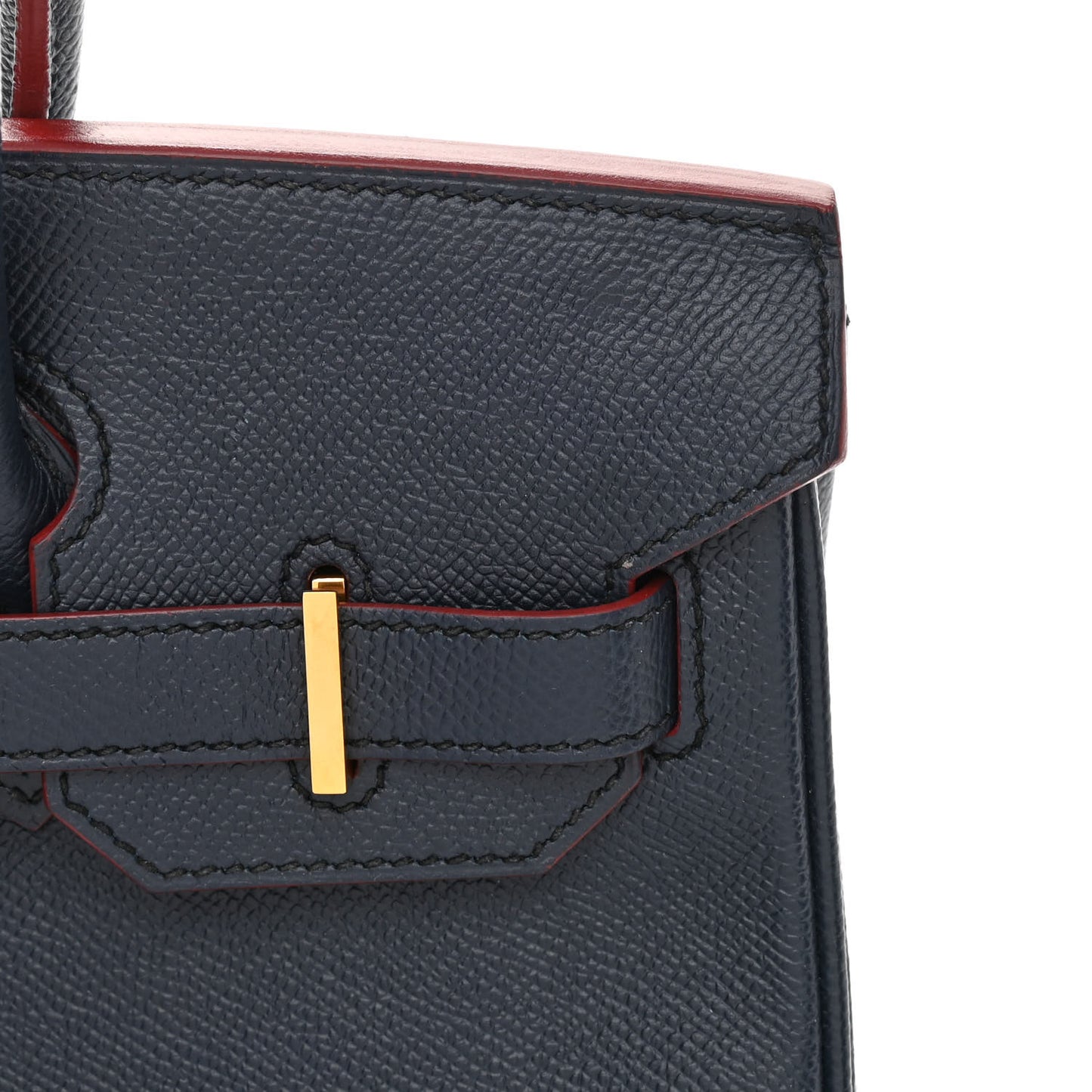 Epsom Contour Birkin 30 Bleu Indigo Rouge H