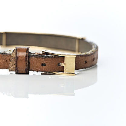 Cartier 18K Yellow Gold Calfskin 3 Motif LOVE Bracelet Brown 6 of 9