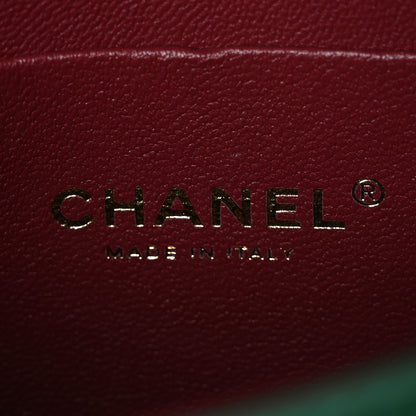 Chanel Crocodile Embossed Calfskin Turn Around Mini Flap Bag With Top Handle  Green 6 of 11
