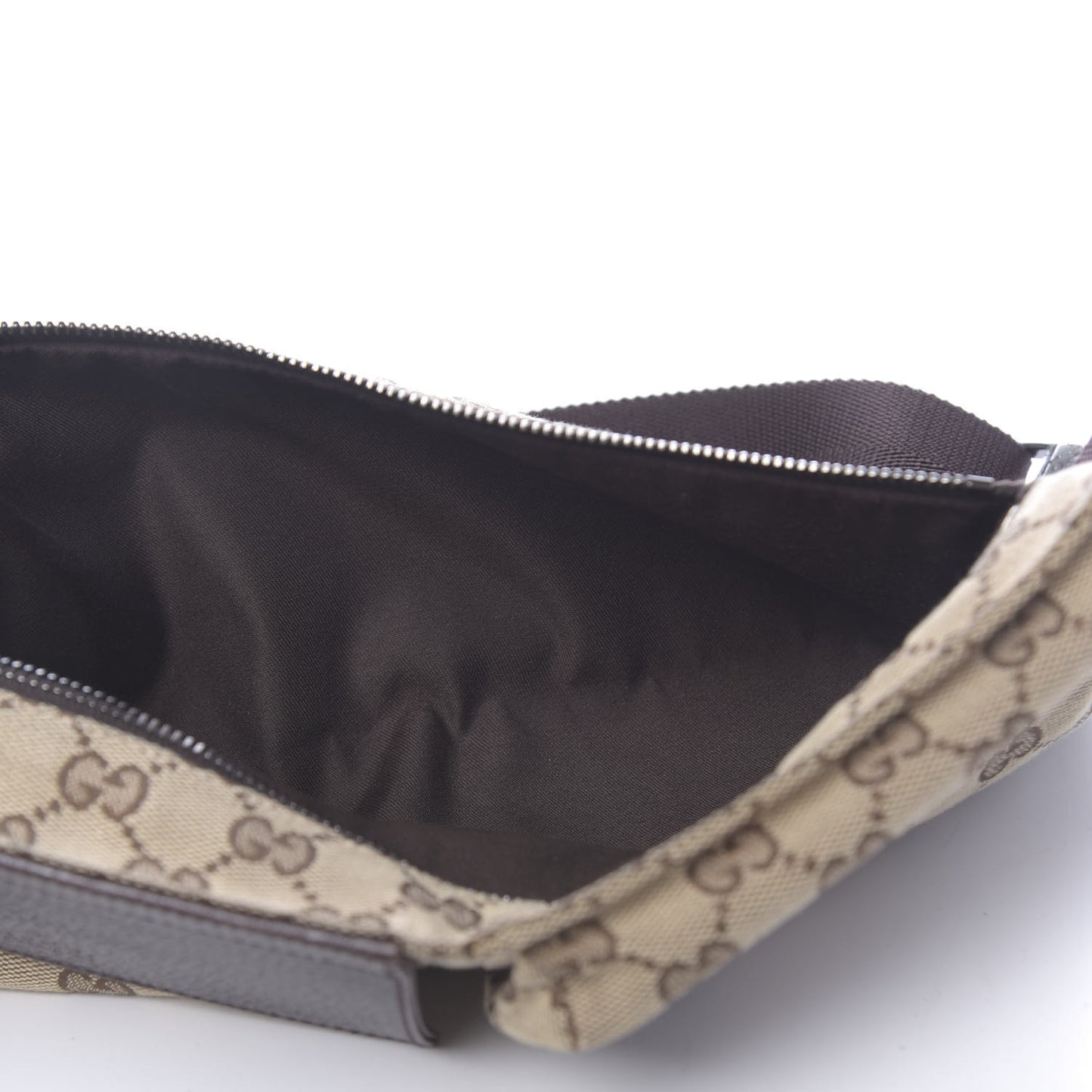 GG Monogram Double Pocket Belt Bag Dark Brown