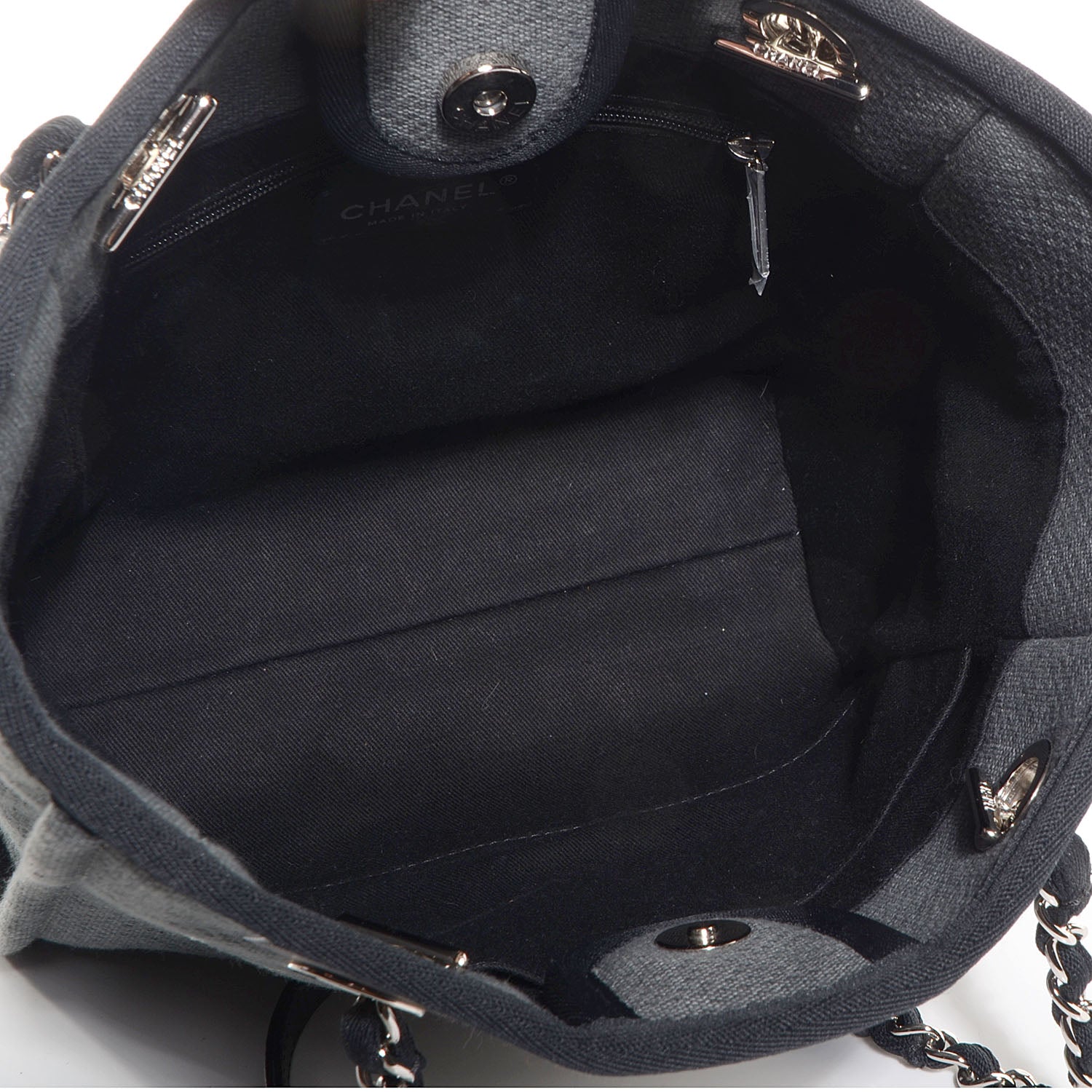 Chanel Canvas Deauville Small Tote Dark Grey 5 of 7
