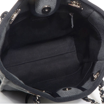 Chanel Canvas Deauville Small Tote Dark Grey 5 of 7