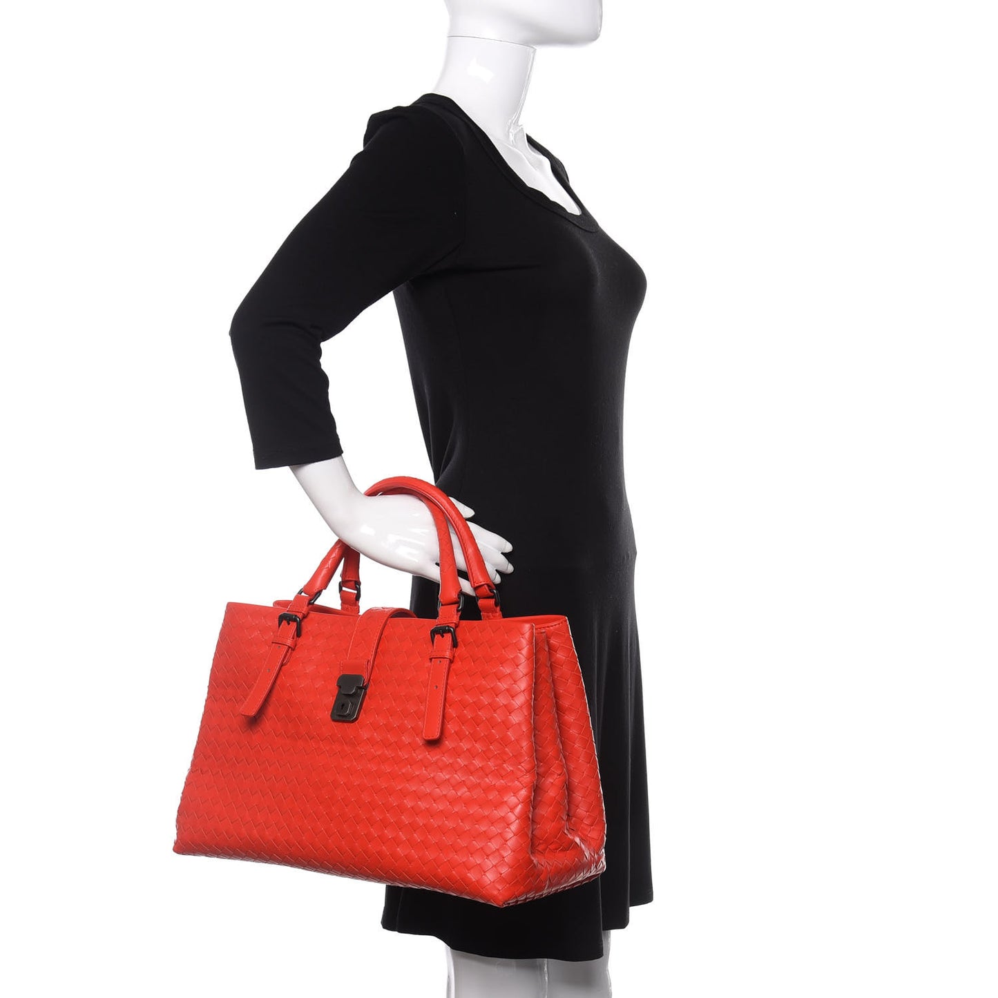 Nappa Intrecciato Medium Roma Tote Red