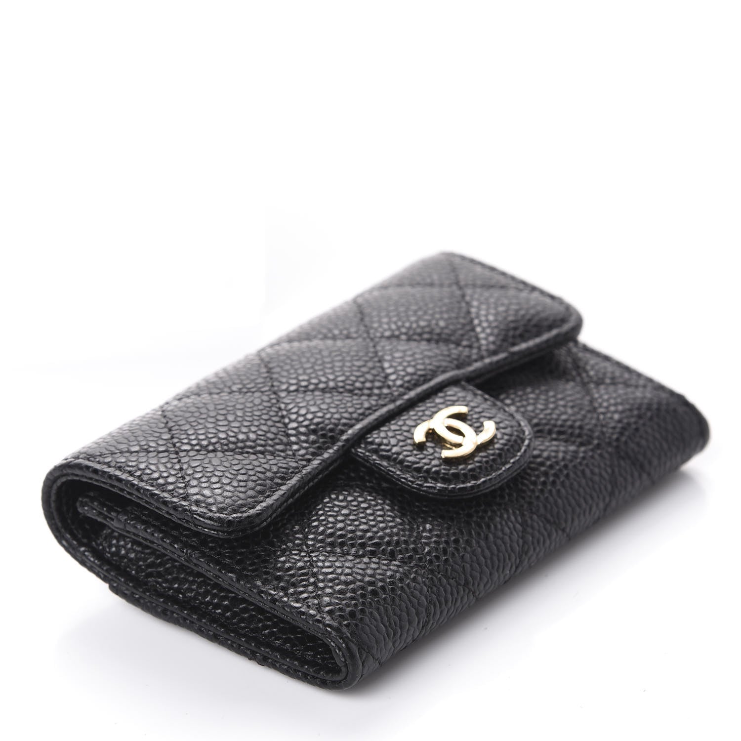 Chanel Caviar Quilted Flap Card Holder Wallet Black 4 of 10