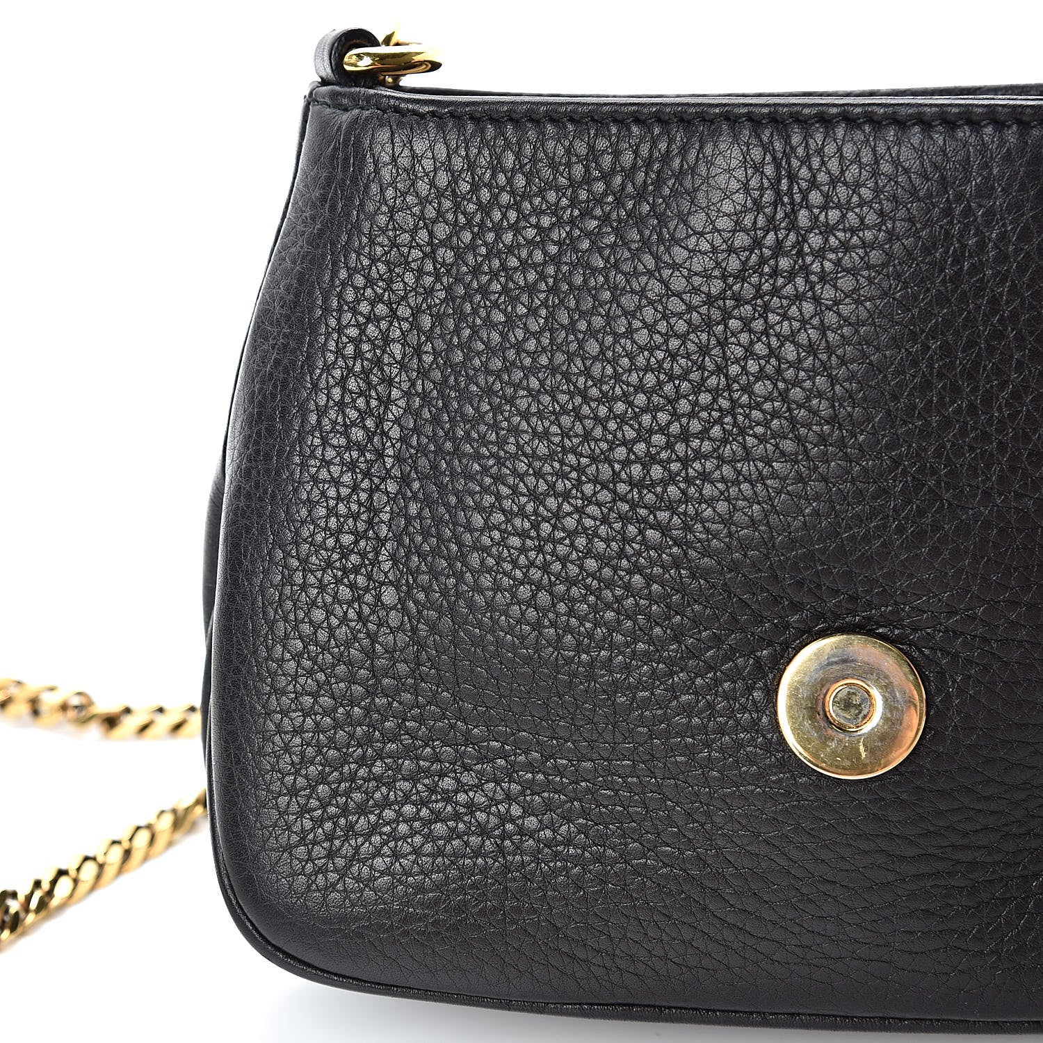 Gucci Pebbled Calfskin Small 1973 Chain Shoulder Bag Black 16 of 16