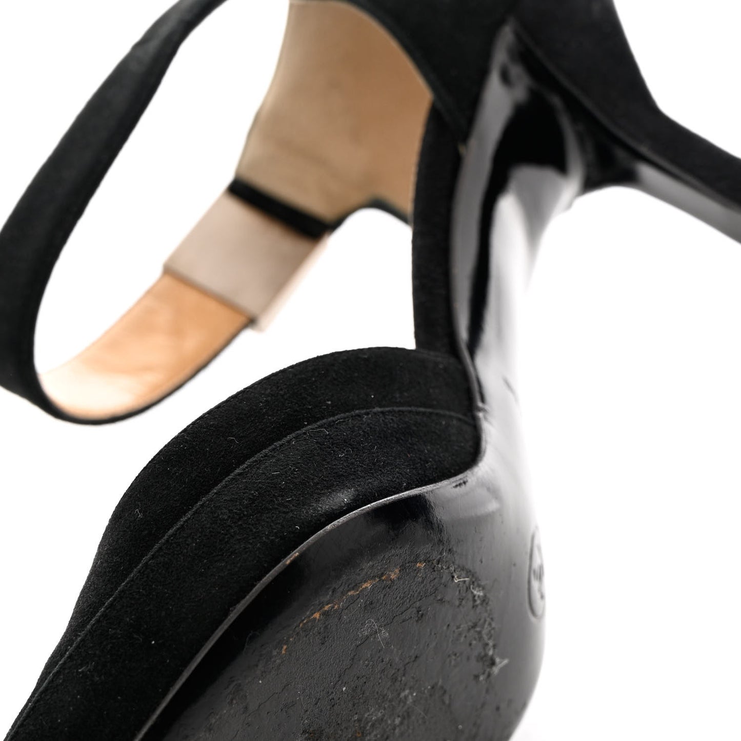 Suede CC Ankle Strap Pumps 37 Black
