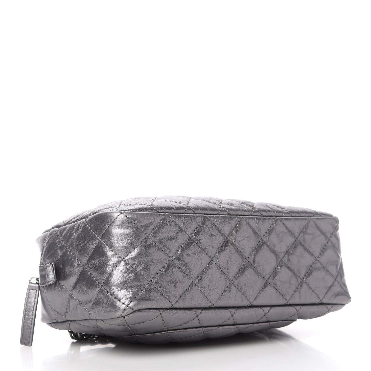 Chanel Metallic Aged Calfskin Quilted Medium Reissue Camera Case Dark Silver 4 of 10
