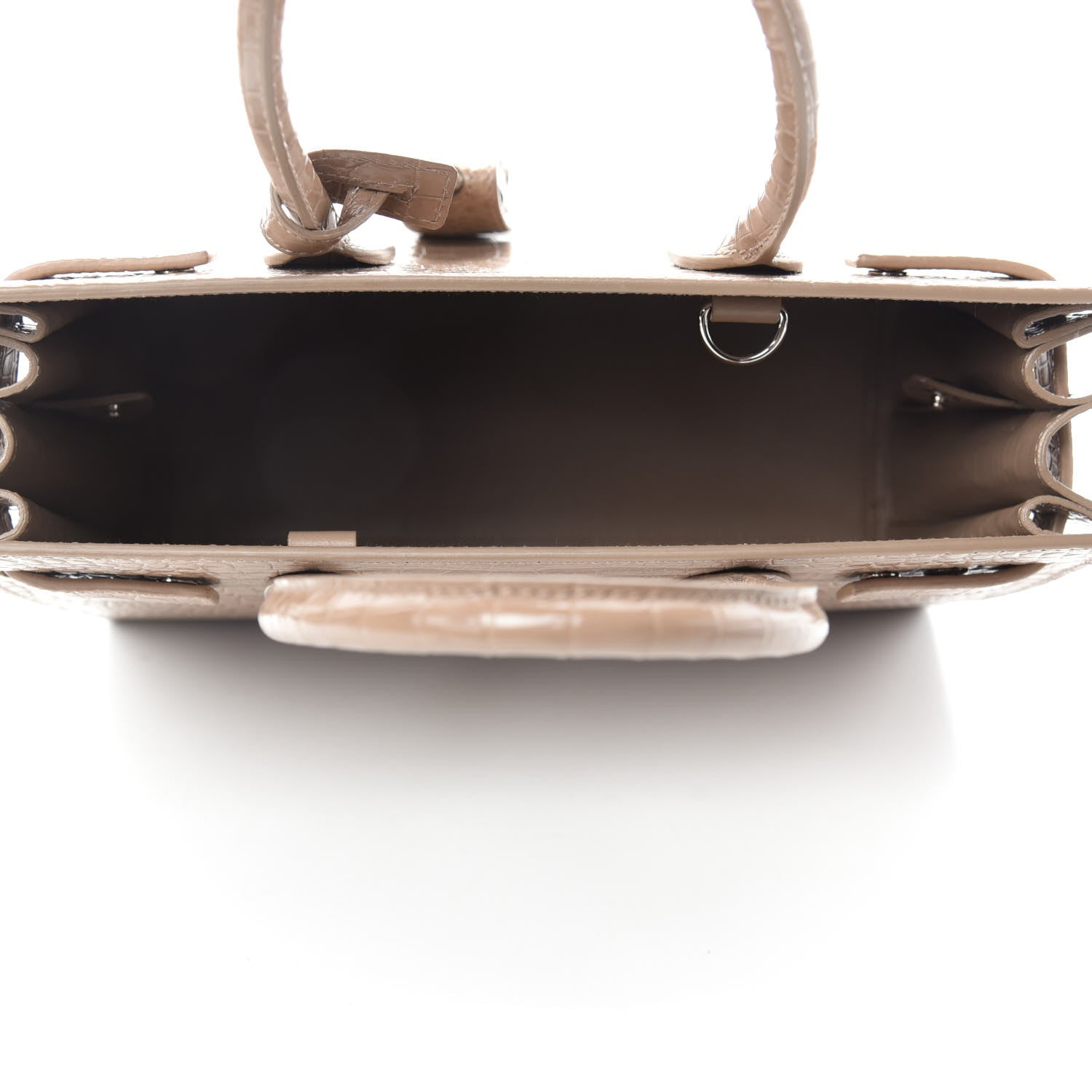 Saint Laurent Calfskin Crocodile Embossed Baby Sac De Jour Brown 6 of 10