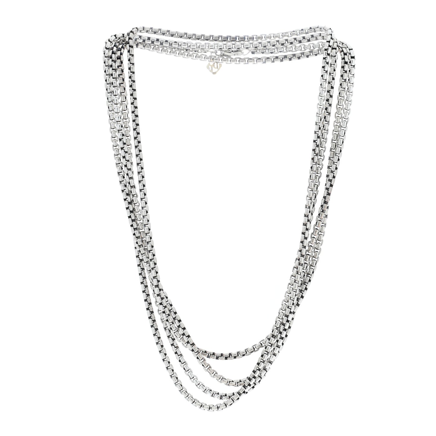 Sterling Silver 14K Yellow Gold 3.6mm Box Chain Necklace 72"
