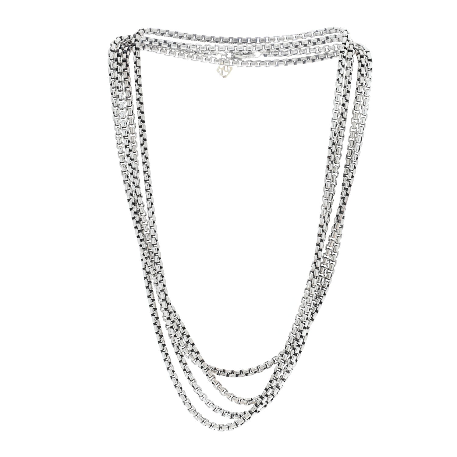 David Yurman Sterling Silver 14K Yellow Gold 3.6mm Box Chain Necklace 72" 3 of 4
