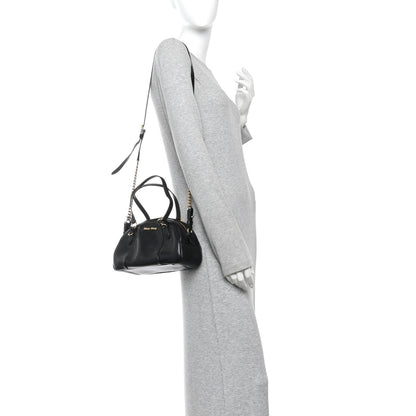Miu Miu Glace Calfskin Bauletto Shoulder Bag Black 2 of 9