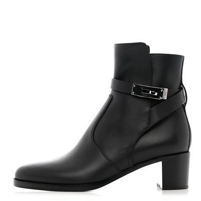 Hermes Calfskin Frenchie 50 Ankle Boots 38 Black 1 of 14