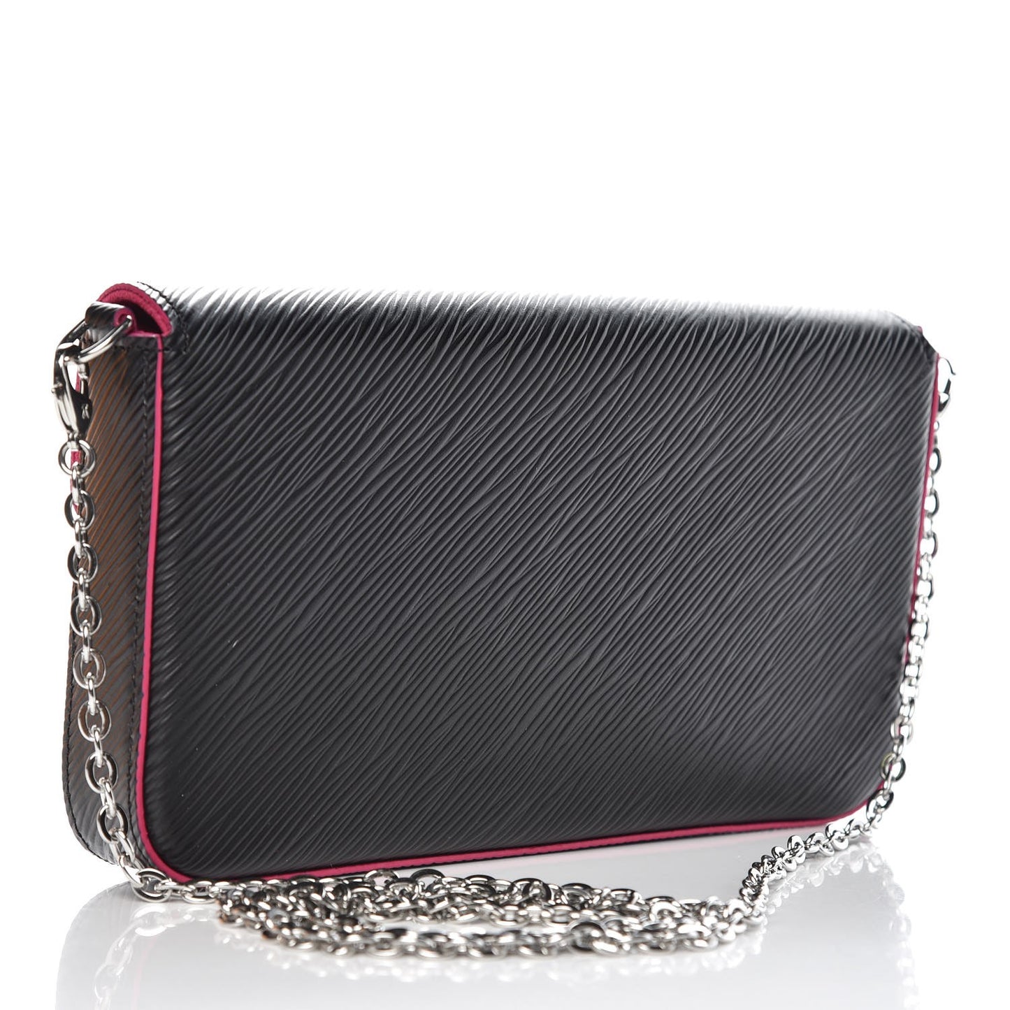 Epi Pochette Felicie Black Hot Pink