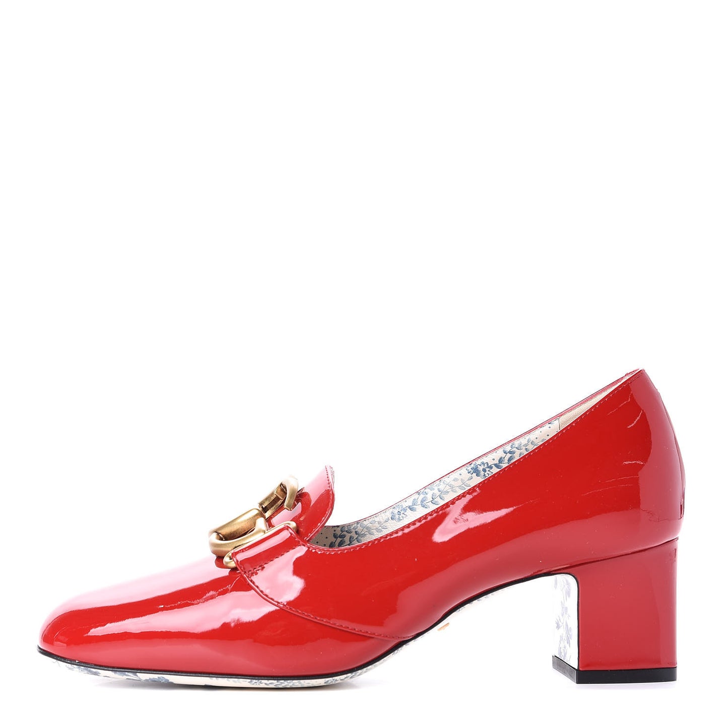 Vernice GG Victoire 55mm Loafer Pumps 38.5 Hibiscus Red