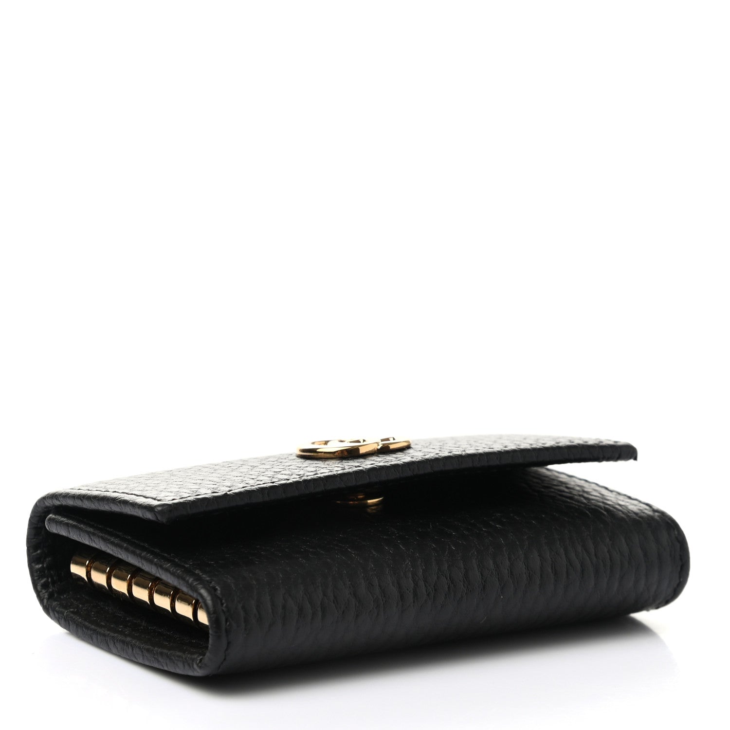 Gucci Pebbled Calfskin GG Marmont 6 Key Holder Black 4 of 9