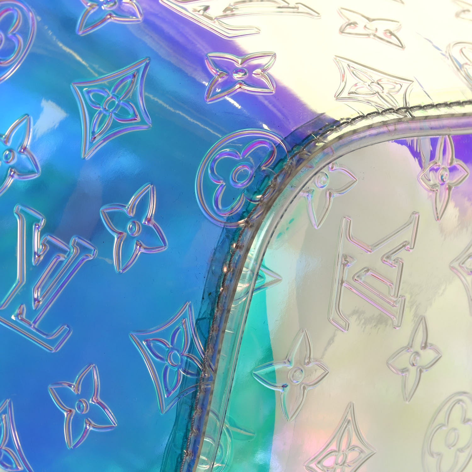 Louis Vuitton PVC Monogram Keepall Bandouliere 50 Iridescent Prism 11 of 16