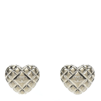 Chanel Quilted CC Heart Earrings Gold 1 of 5