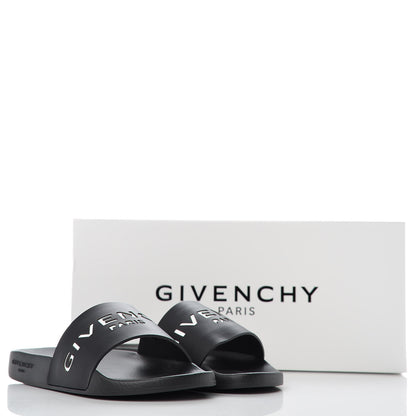 Givenchy Calfskin Logo Womens Pool Slide Sandals 37 Black 10 of 10