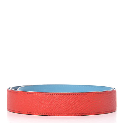 Hermes Epsom 32mm Belt Strap 105 Rouge De Coeur Bleu Du Nord 2 of 6
