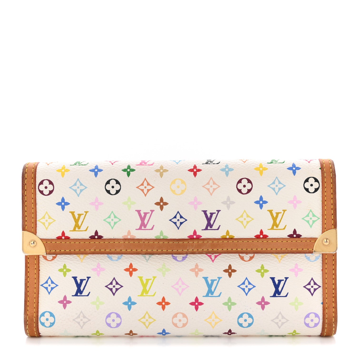 Louis Vuitton Monogram Multicolor Porte Tresor International Wallet White 1 of 10