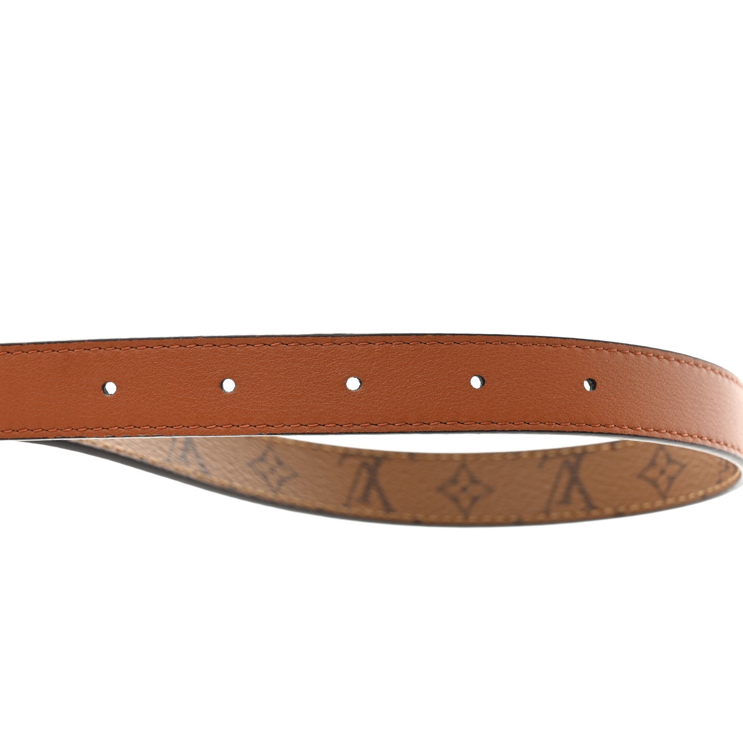 Louis Vuitton Calfskin Reverse Monogram 20mm LV Iconic Reversible Belt 80 32 Tan Brown 5 of 6
