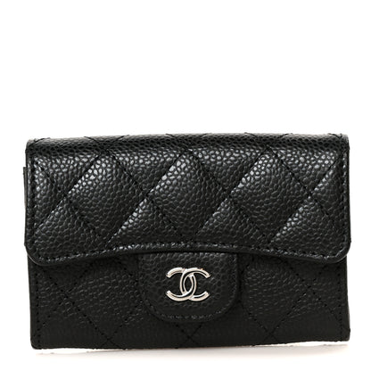 Chanel Caviar Quilted Flap Card Holder Wallet Black Black 1 of 10