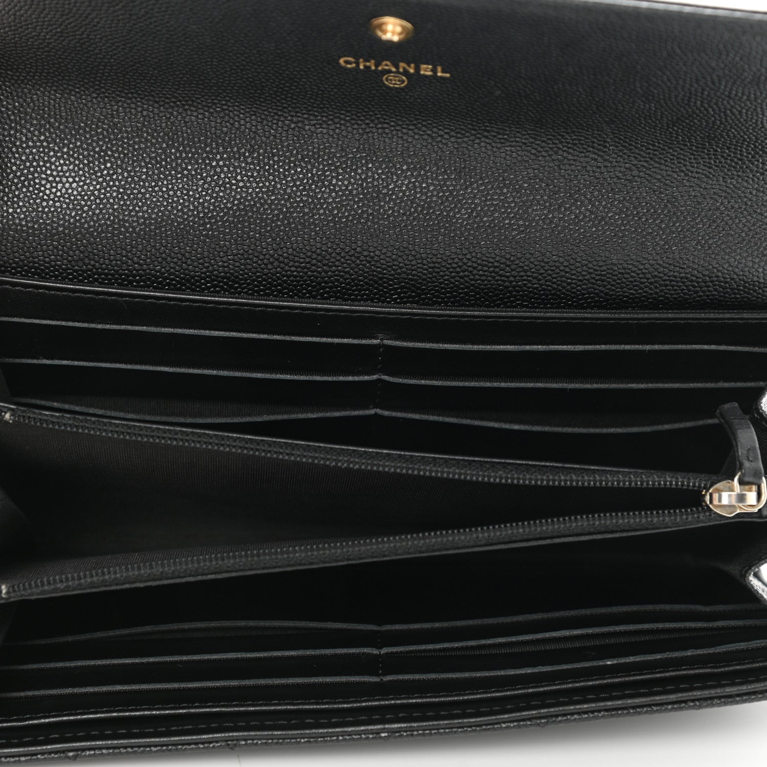 Chanel Caviar Quilted Large Boy Gusset Flap Wallet Black 5 of 9