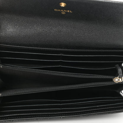 Chanel Caviar Quilted Large Boy Gusset Flap Wallet Black 5 of 9