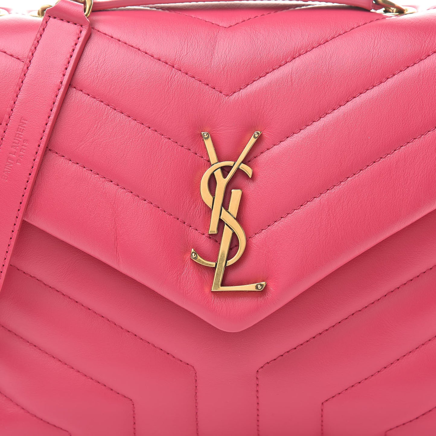 Calfskin Y Quilted Monogram Small Loulou Chain Satchel Fresh Fuchsia