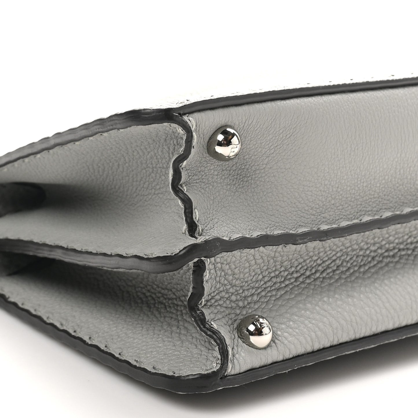 Cuoio Romano Selleria Bi-Color Small Peekaboo I SEE U Satchel Ghiaccio Asfalto