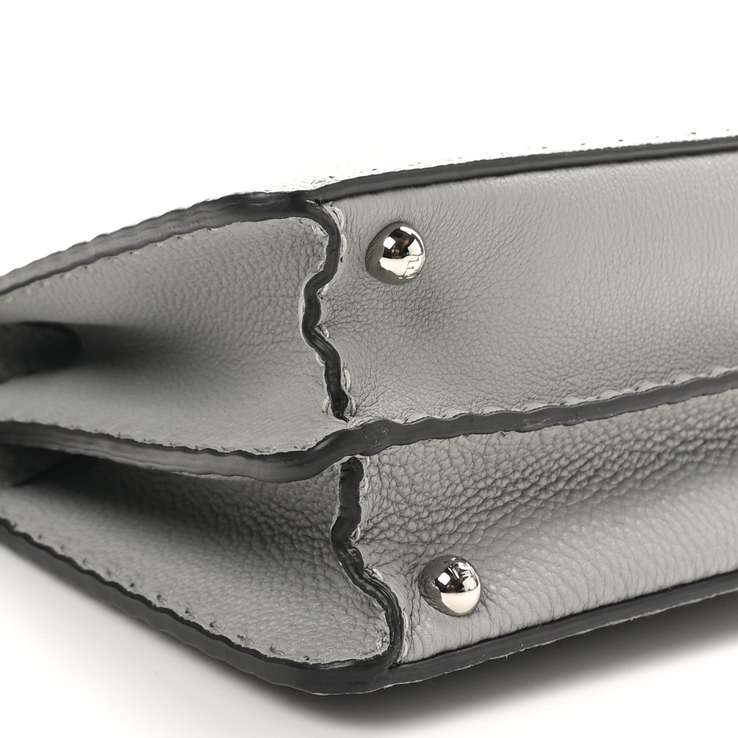 Fendi Cuoio Romano Selleria Bi-Color Small Peekaboo I SEE U Satchel Ghiaccio Asfalto 8 of 9