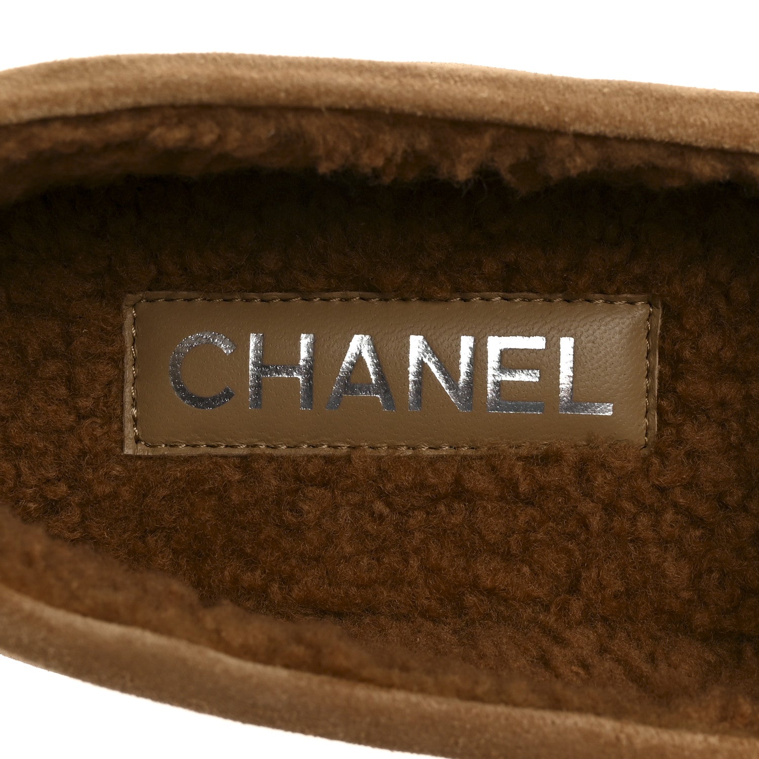 Chanel Suede Calfskin CC Loafers 39.5 Dark Beige 8 of 9