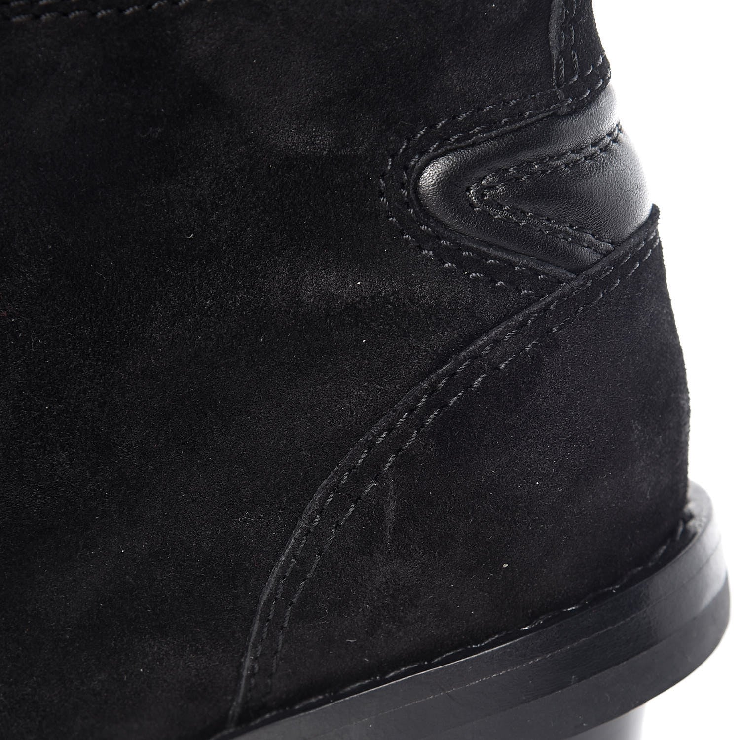 Valentino Garavani Suede Shearling Rockstud Lace-Up Ankle Boots 39.5 Black 13 of 17