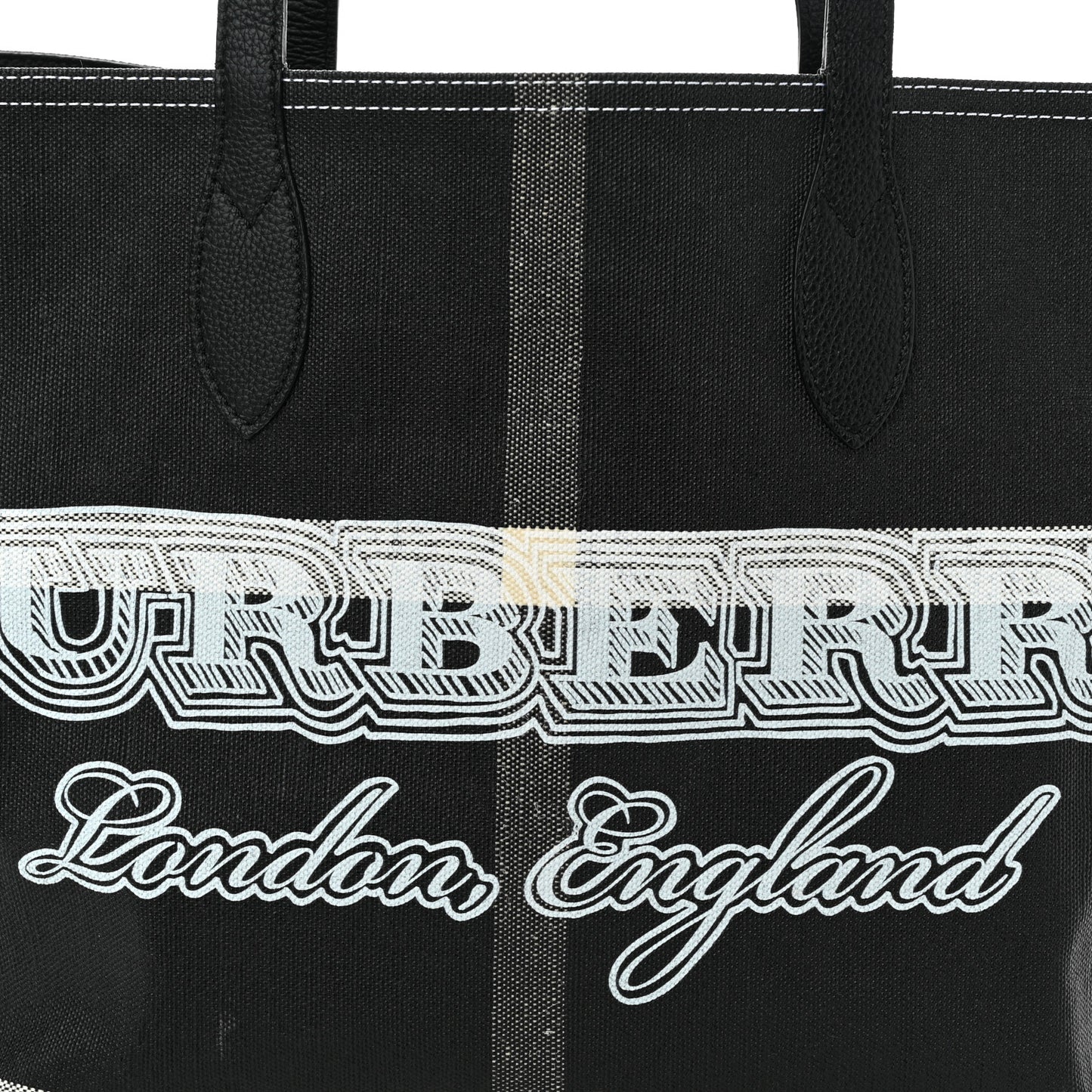 Coated Canvas Mega Check Medium Doodle Tote Black White